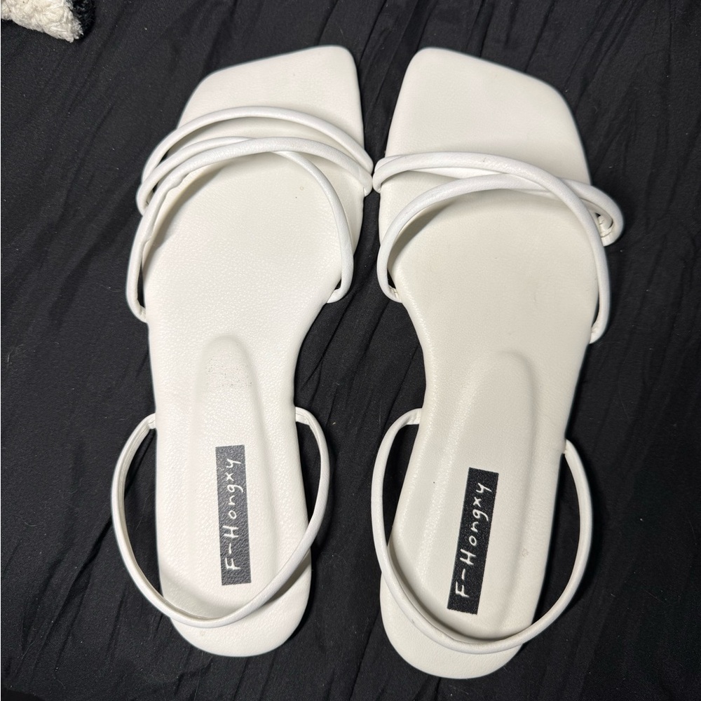 White sandals.